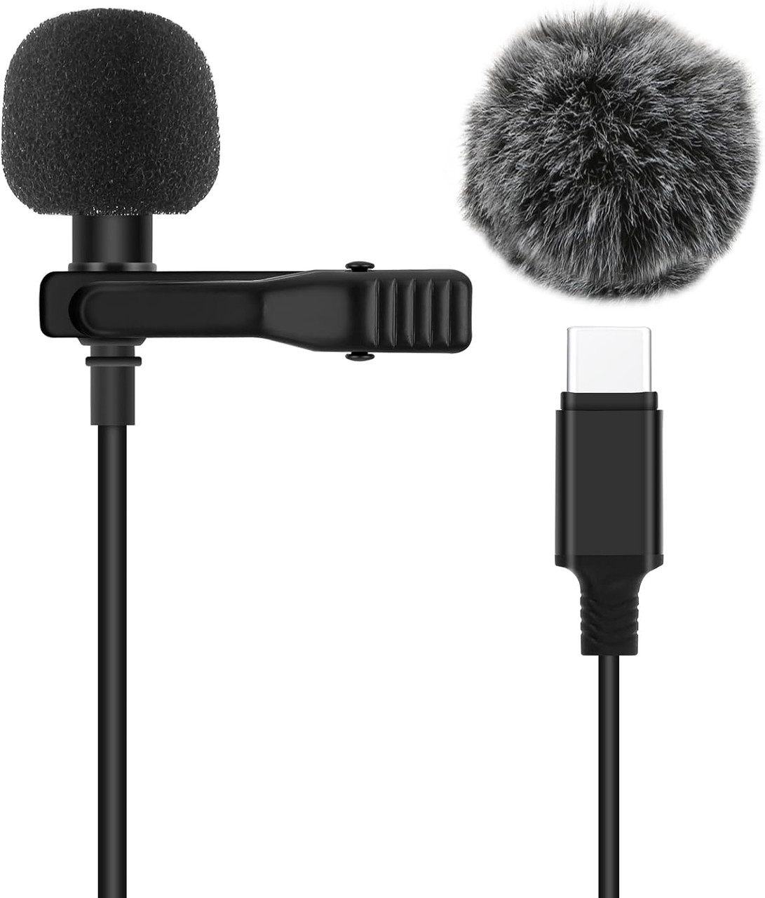  Micrófono de solapa inalámbrico Lavalier para  iPhone/iPad/Android/Laptop, Mini micrófono de grabación de puerto tipo C  para grabación de video, entrevista, TikTok, , Vlog, Plug and Play,  : Instrumentos Musicales
