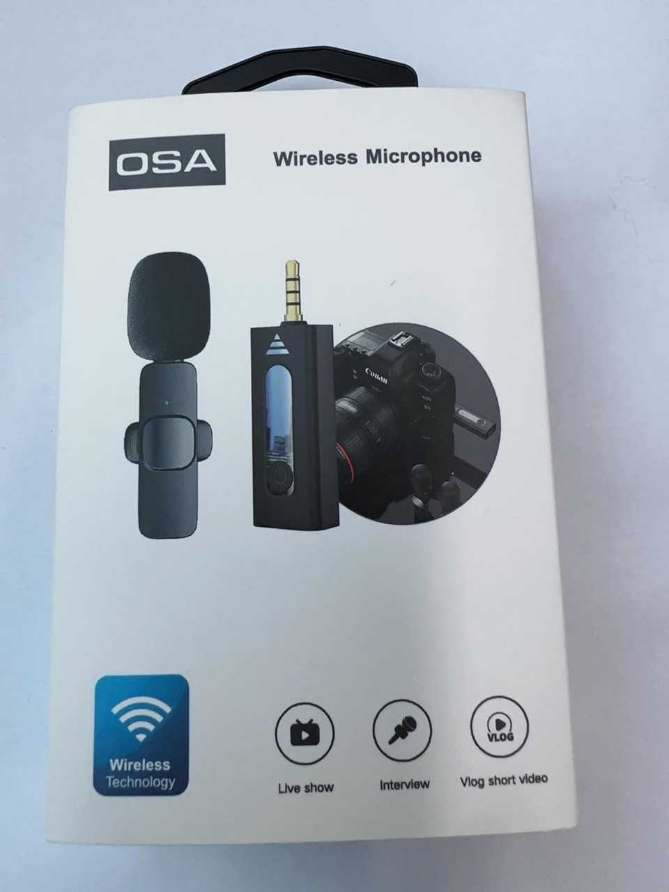 OSA Wireless Microphone for Camera/Computer/Laptop/MacBook/Phone with Power  Display, Dual Wireless Lavalier Lapel Microphone for Built-in Noise