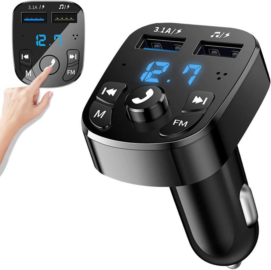 FM Transmitter Bluetooth Handsfree Car Charger Fast Charger with