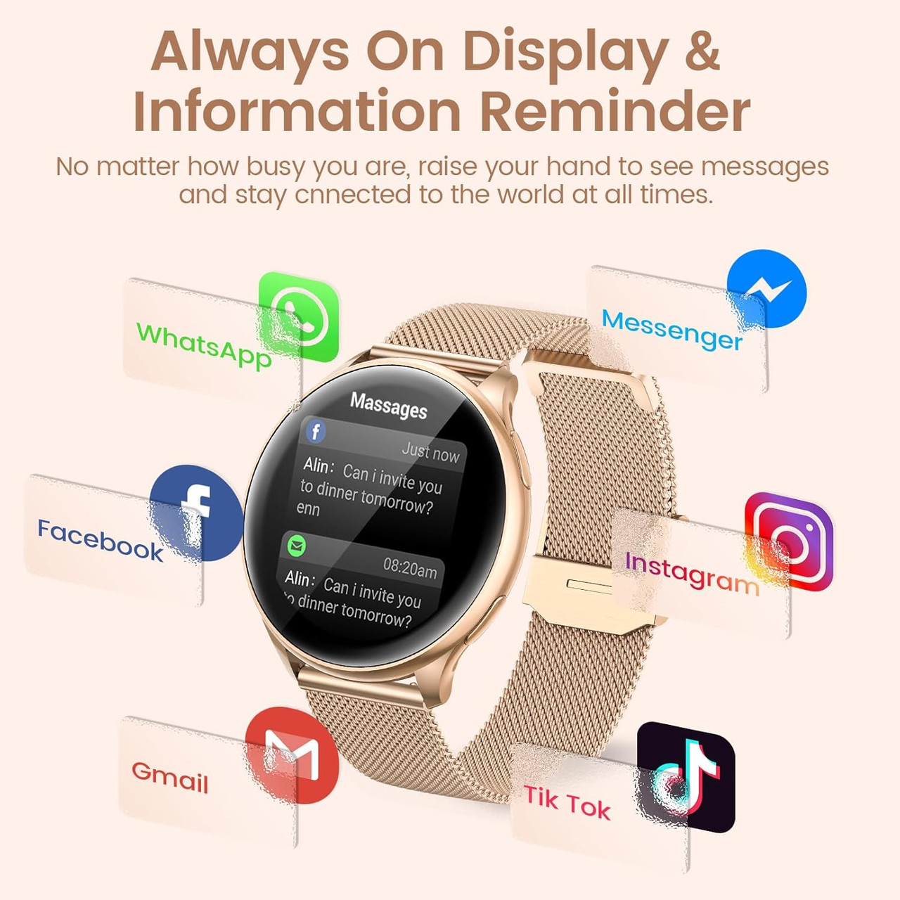 OKYUK Smartwatch Voor Dames Met Telefoonfunctie, 1,27 Inch HD Volledig Touchscreen Fitnesshorloge Dames 24 Uur Hartslag Spo2 Tracking En Slaapmonitor 90 Sportmodi Compatibel Android 3414931189 OKYUK Smartwatch Voor Dames Met Telefoonfunctie, 1,27 Inch HD Volledig Touchscreen Fitnesshorloge Dames 24 Uur Hartslag Spo2 Tracking En Slaapmonitor 90 Sportmodi Compatibel Android 3414931189