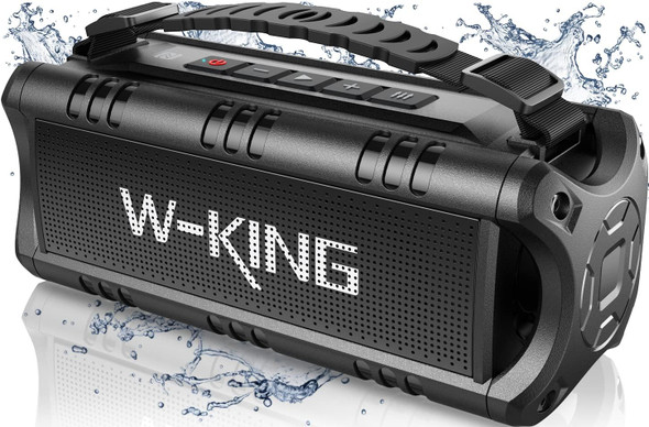 W-KING Bluetooth Speaker, 30W Portable Wireless Loud Speakers, IPX6 Waterproof Outdoor Speaker with Punchy Bass, 24H Play, EQ, AUX, TF Card, USB Playback -Powerful Speaker for Home, Party, Camping