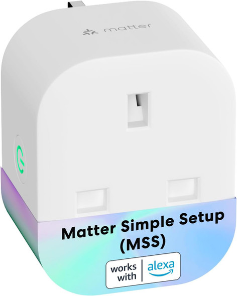 Meross Matter Smart Plug with Energy Monitoring, Mini WiFi Plug with Matter Simple Setup(MSS) Feature, Works with Apple HomeKit, Alexa, Google Home, SmartThings, Remote Voice Control, 13A