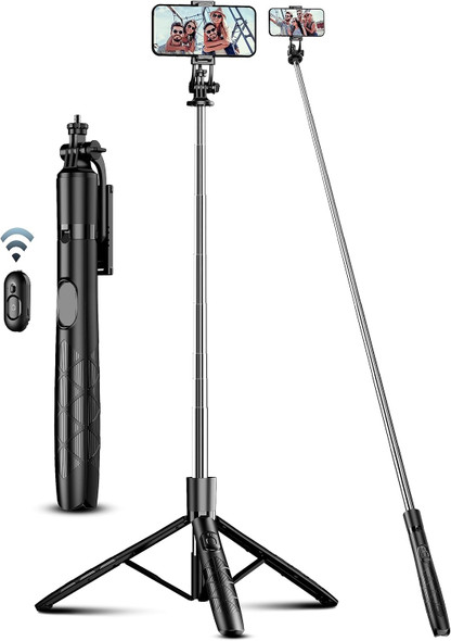 SelfieShow 180 cm Mobile Phone Tripod Stand & Selfie Stick, Universal Phone Holder with Wireless Remote, Black, Compatible with iPhone, Samsung, Huawei & More, Stainless Steel, Cell Phone Tripod SelfieShow 180 cm Mobile Phone Tripod Stand & Selfie Stick, Universal Phone Holder with Wireless Remote, Black, Compatible with iPhone, Samsung, Huawei & More, Stainless Steel, Cell Phone Tripod