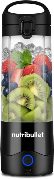nutribullet Portable Mixer, 475 ml BPA-Free Tritan Cup, Mini Blender with 4-Point Stainless Steel Blade, Multifunctional Mixer, USB-C Charger, 15+ Mixing Processes, NBP003B