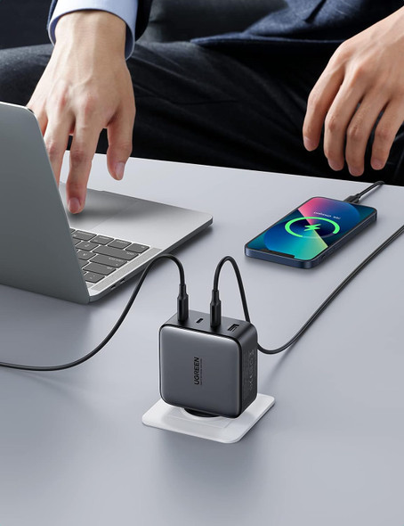 UGREEN Nexode 100W USB C Fast Charger 4 Ports GaN Tech USB C Plug Compatible with iPhone 16 Plus Pro Max 15 14 13 12 11 Galaxy S24 S23 S22 A15 Pixel 9 8 7 iPad MacBook Air Pro M3 M2 M1