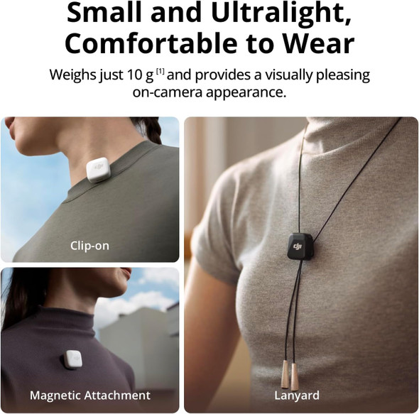 DJI Mic Mini Transmitter (Infinity Black), Wireless Lavalier Microphone, Ultralight, Detail-Rich Audio, OsmoAudio, Noise Cancelling, Clip On Bluetooth Phone Microphone for Camera/iPhone/Android