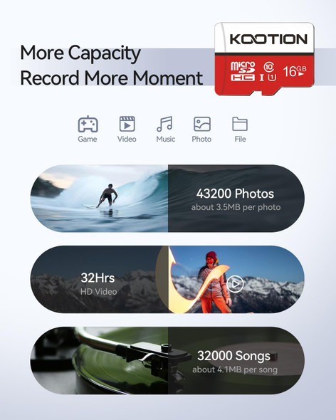 KOOTION Pack of 10 Micro SD Cards 16GB Class 10 Mini SD Card 10 Pieces UHS-I MicroSDHC 16G Set Memory Card SD Cards 16GB Micro SD Cards for Cameras Mobile Phone Tablets Smartphones