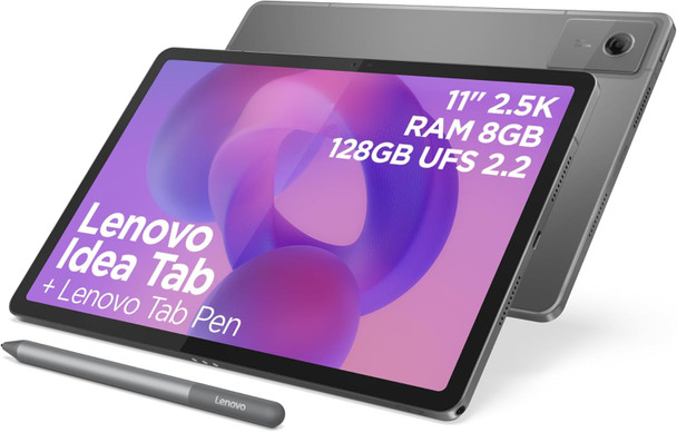 Lenovo Idea Tab - Display 11" 2.5K (2560x1600) 90Hz, Processor Mediatek Dimenity 6300, RAM 8GB, Memory 128GB, WiFi 5, Tablet Android 15, Tab Pen included