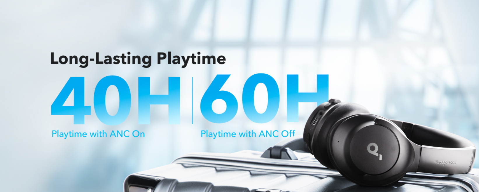  soundcore by Anker Q20i Hybrid Active Noise Cancelling  Headphones, Wireless Over-Ear Bluetooth, 40H Long ANC Playtime, Hi-Res  Audio, Big Bass, Customize via an App, Transparency Mode (Renewed) :  Electronics