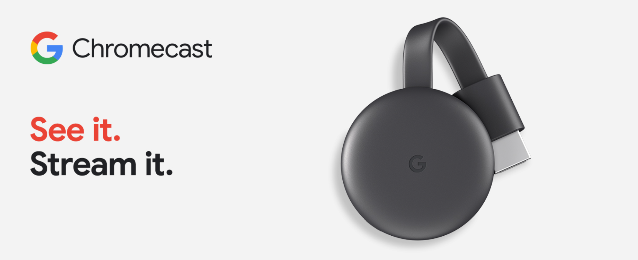 Chromecast - Streaming Device with HDMI Cable - Shows, Music, Photos, and Sports from Your to Your TV