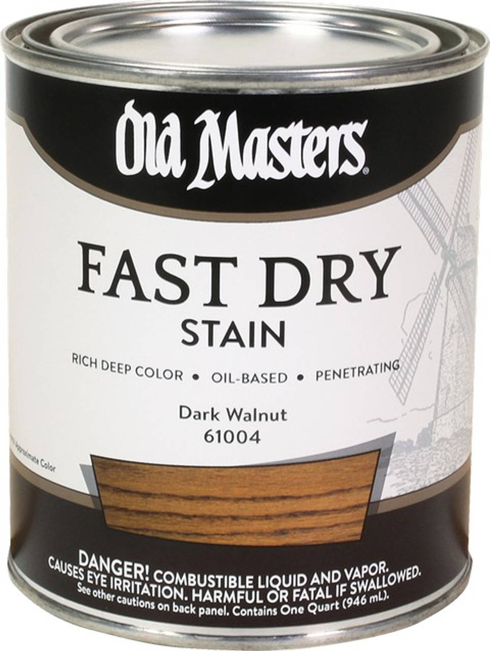 Old Masters 61004 Qt Dark Walnut Fast Dry Wood Stain