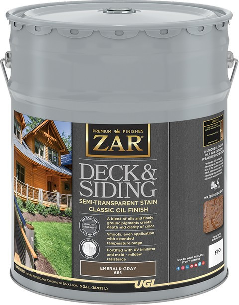 その他 salt ZAR 68615 5gal Emerald Gray Deck & Siding Stain - Semi-Transparent