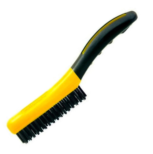 HYDE 46802 4" X 16" SHOE HANDLE WIRE BRUSH WITH RUBBER GRIP - 6ct. Case