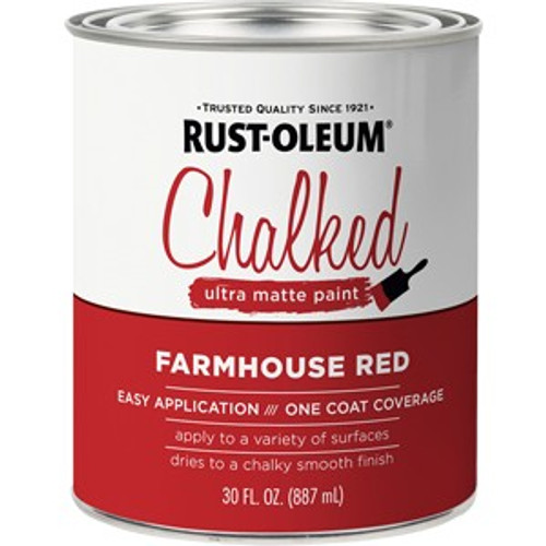 Rust-Oleum 329211 Qt Farmhouse Red Chalked Paint