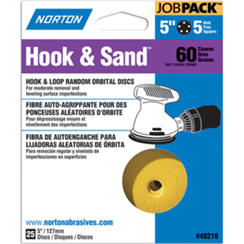 NORTON 49222 5" 8 HOLE P100 HOOK & LOOP DISC 25PK - 10ct. Case