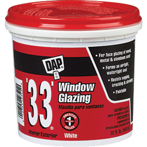 DAP 12122 QT 33 WHITE GLAZING