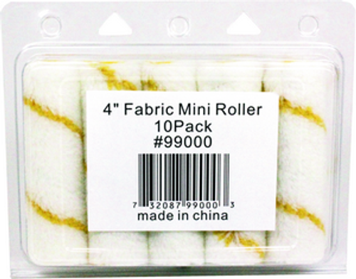 WHIZZ 99000 4" WHITE & YELLOW STRIPE ACRYLIC ROLLER CLAMSHELL 10PK