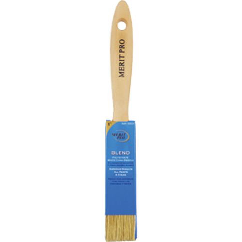 MERIT PRO 00031 1" WHITE CHINA BRISTLE POLYESTER BEAVERTAIL BRUSH