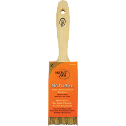 MERIT PRO 00358 2" 100% WHITE BRISTLE BEAVERTAIL HANDLE BRUSH