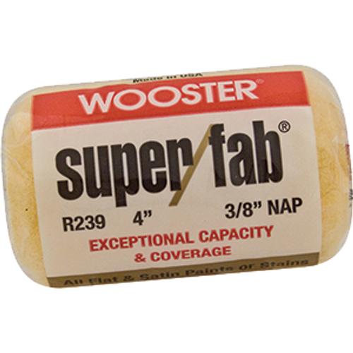 WOOSTER R239 4" SUPER FAB 3/8" NAP ROLLER COVER