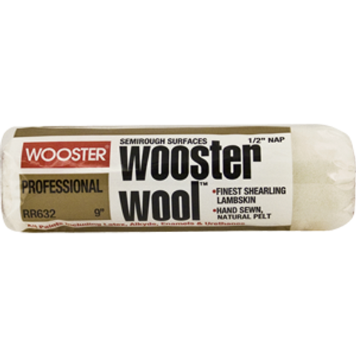 Wooster Rr632 9" Wooster Wool 1/2" Nap Roller Cover