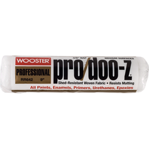 WOOSTER RR742 9" PRO/DOO-Z 3/8" NAP ROLLER COVER BULK PK1/100 - 100ct. Case