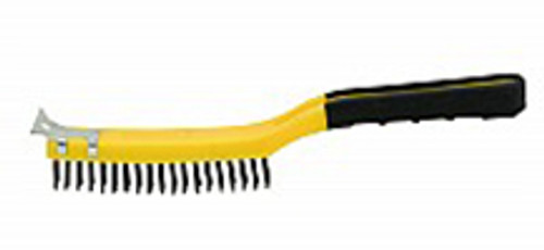 Hyde 46806 3 x 19 Straight Row Wire Brush w/ Scraper - 6ct. Case