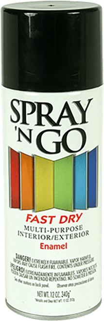 Derusto 51104830 12 oz. Gloss Black Spray N Go Spray - 6ct. Case