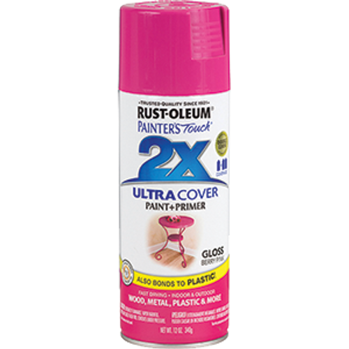 RUSTOLEUM 249123 12OZ GLOSS BERRY PINK PAINTERS TOUCH 2X ULTRA COVER SPRAY