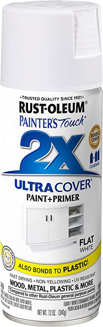 Rust-Oleum 249126 12 oz. Flat White Painters Touch 2X Ultra Cover Spray - 6ct. Case