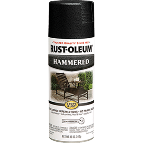 RUSTOLEUM 7215830 12OZ BLACK STOPS RUST HAMMERED METAL FINISH SPRAY