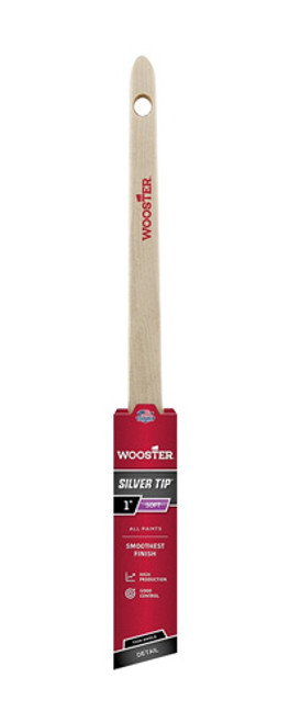 Wooster 5224 1" Silver Tip Thin Angle Sash Paint Brush - 6ct. Case