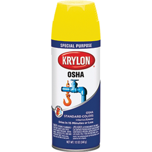 KRYLON 1813 12OZ OSHA SAFETY YELLOW SPRAY - 6ct. Case