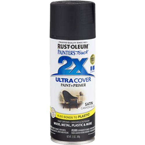 RUSTOLEUM 249844 12OZ SATIN CANYON BLACK PAINTERS TOUCH 2X ULTRA COVER SPRAY