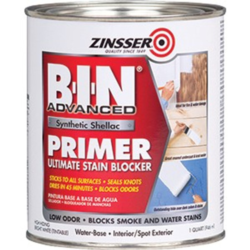 Zinsser 271009 Qt B-I-N Adv White Synthetic Shellac Stain & Odor Blocking Primer