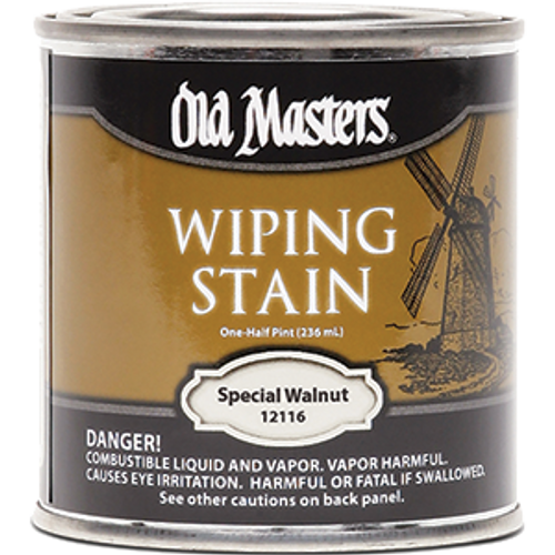 OLD MASTERS 12116 .5PT SPECIAL WALNUT WIPING STAIN 240 VOC