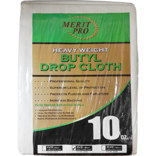 MERIT PRO 02085 12' X 15' 10OZ HEAVY WEIGHT BUTYL DROP CLOTH