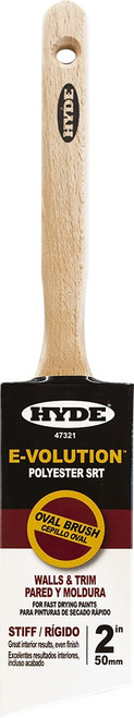 Hyde 47321 2" E-Volution SRT Polyester Stiff Blend Oval Paint Brush - 144ct case