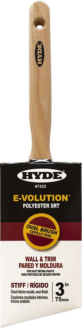 Hyde 47323 3" E-Volution SRT Polyester Stiff Blend Oval Paint Brush - 72ct. case