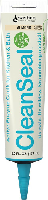 Sashco 11071 Almond 6 oz CleanSeal Active Enzyme Kitchen & Bath Caulk squeeze - 6ct. Case