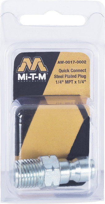 Mi-T-M AW-0017-0002 1/4" Male x 1/4" Plug - Packaged - 4ct. Case