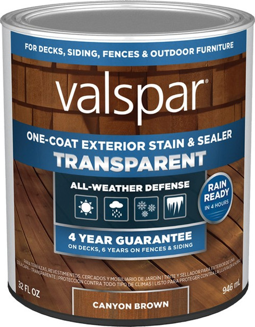 Valspar VL1028077-14 qt Canyon Brown One-Coat Transparent Stain & Sealer