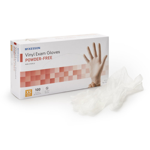 McKesson Vinyl Exam Glove, Extra Small, Clear