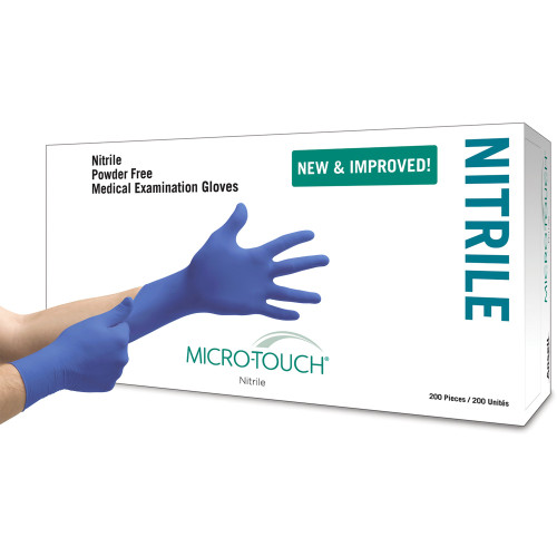 Micro-Touch Nitrile Exam Glove, Medium, Blue