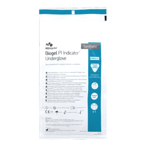 Biogel PI Indicator Underglove Polyisoprene Surgical Underglove, Size 8, Blue