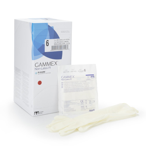 Gammex Non-Latex PI Polyisoprene Surgical Glove, Size 6, White