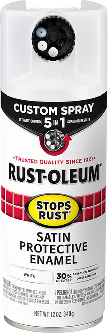Rust-Oleum 376870 12oz Satin White 5-in-1 Stops Rust Spray Paint