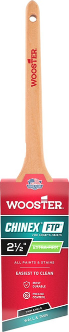 Wooster 4424 2-1/2" Chinex FTP Extra Firm Thin Angle Sash Paint Brush