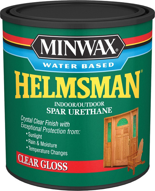 Minwax 63050 qts Clear Gloss Water-Based Helmsman Indoor/Outdoor Spar Urethane