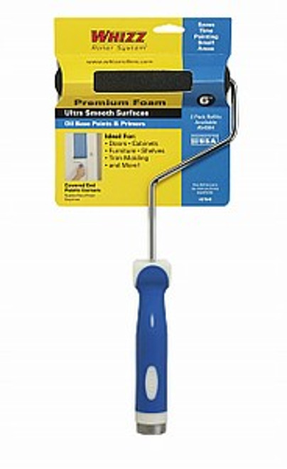 Whizz 57646 6" Premium Black Foam Fine Finish Mini Roller w/ 13" Frame